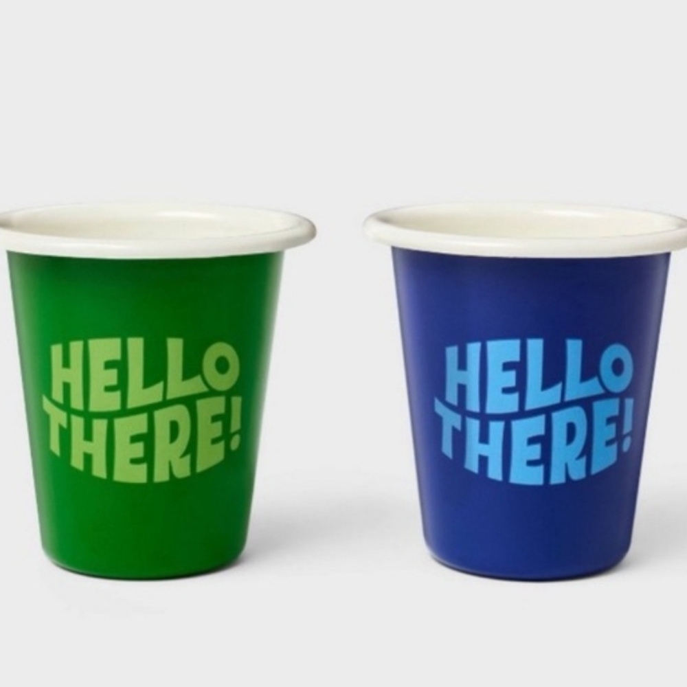Tabitha Brown 2pk Metal Tumblers: Hello There! Green & Blue - Picture 6 of 6